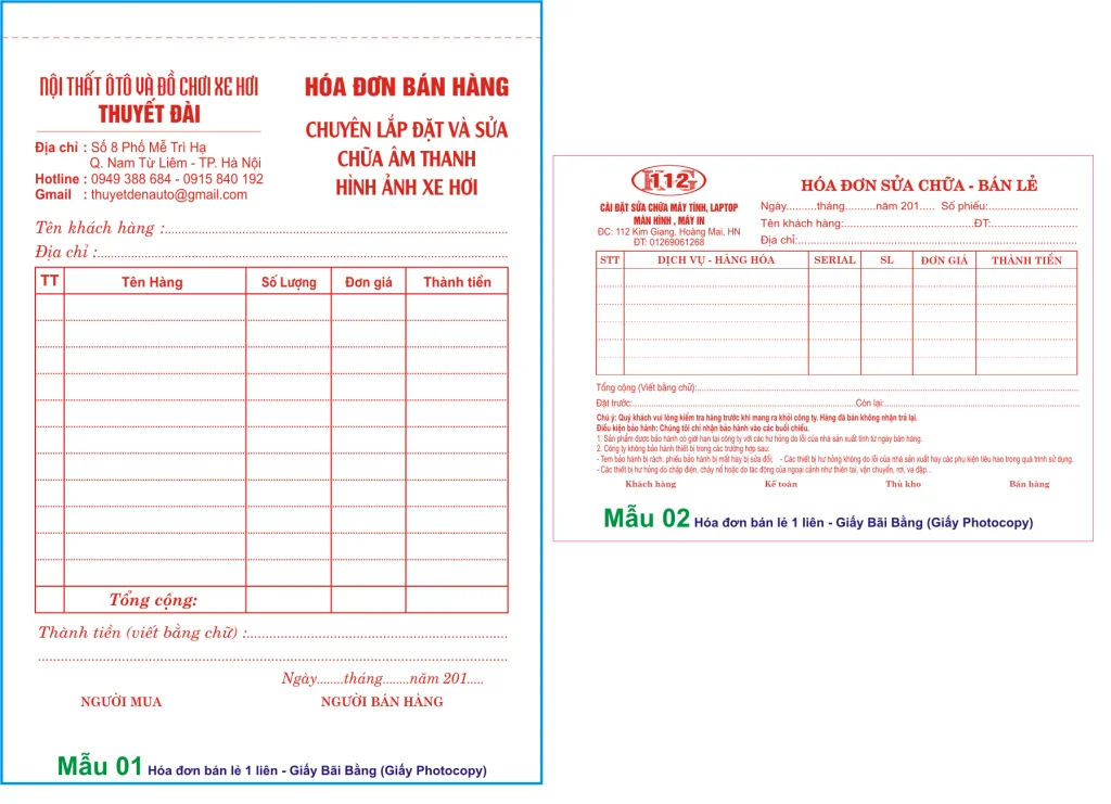 Biểu mẫu M03