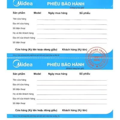 Phiếu bảo hành Midea
